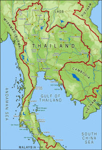 A map of Thailand (credit: visit-thailand.info). Previously, I have been in central and south Thailand. 