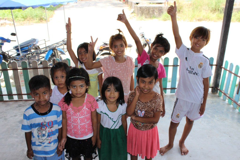 The Burmese children at school. Since the Burmese children are illegal immigrants (most of whom were born here from what I understand), they don’t receive education from the state, not being eligible for Thai public schools. So, out of the goodness of their hearts, a Christian Burmese couple serve local Burmese families by giving the children education. Otherwise, some of the children would not even know how to read their own language (Burmese). Many of their parents, or fathers at least, find work in the fishing industry.