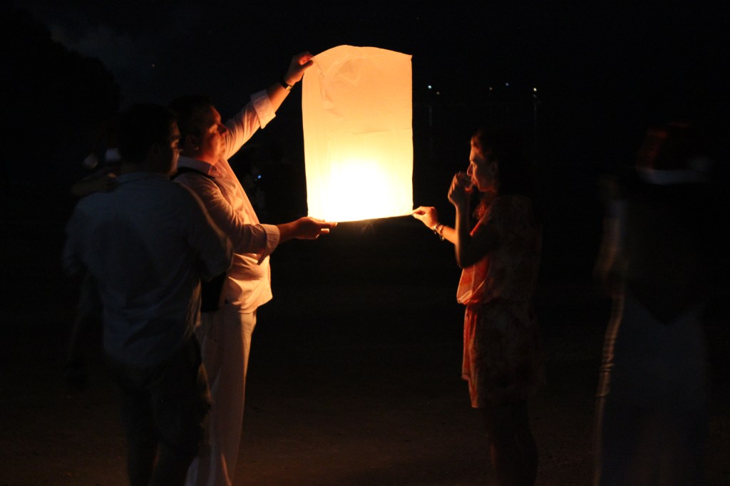 Floating lanterns on New Year's Eve.